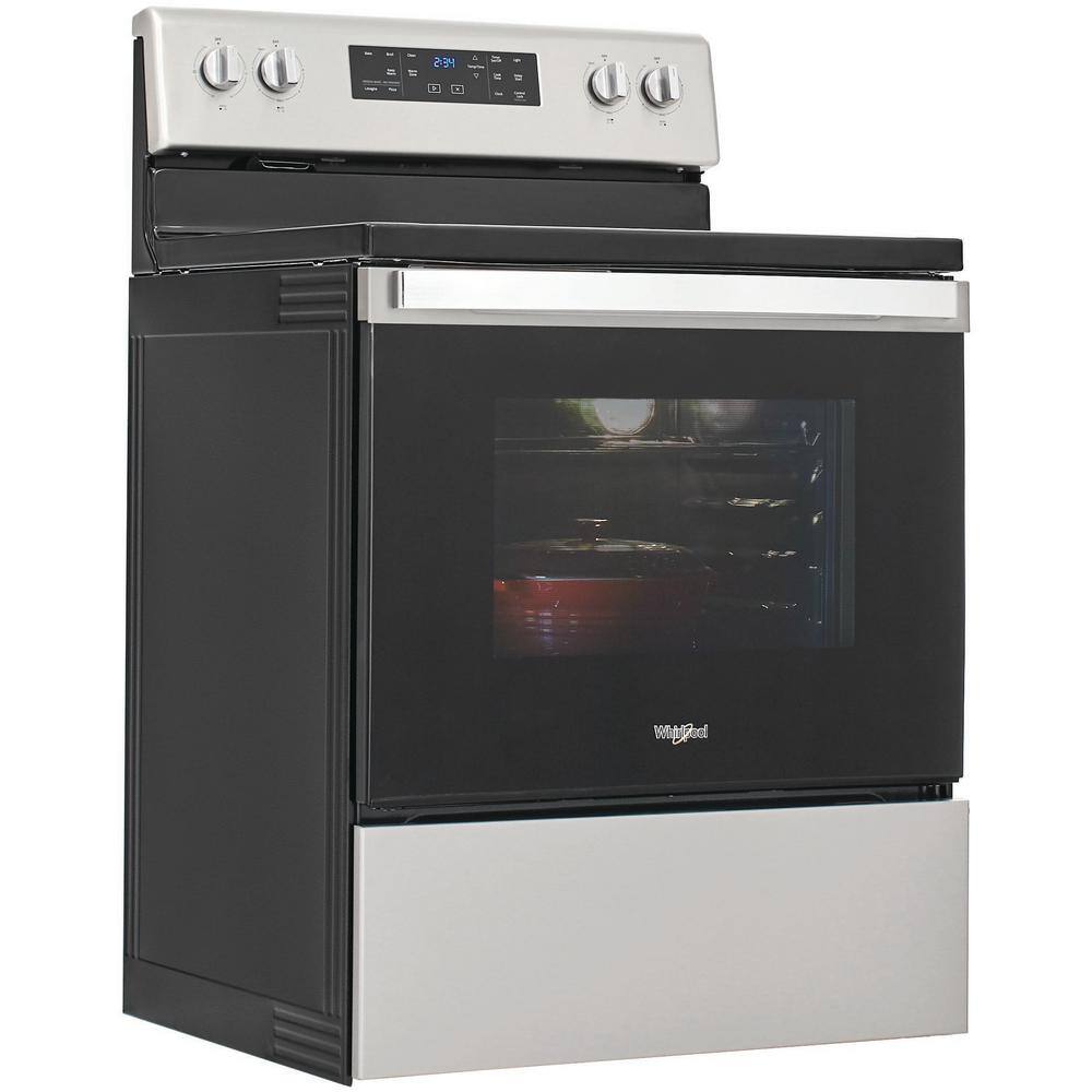 Whirlpool 30 in. 5.3 cu. ft. Electric Range with 5-Elements and Frozen Bake Technology in Fingerprint Resistant Stainless Steel WFE525S0JZ