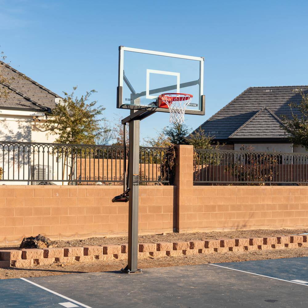 Lifetime 60 in. Tempered Glass Mammoth Bolt Down Basketball Hoop 90916