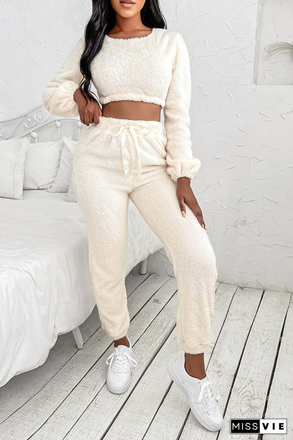 Long Sleeve Crop Tops & Pants Sports Set Wholesale