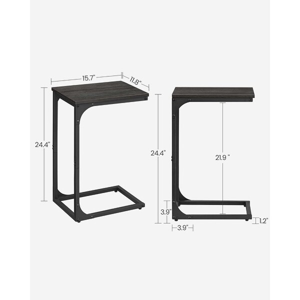 CShaped End Table，Small Side Table with Metal Frame for Living Room，Bedroom