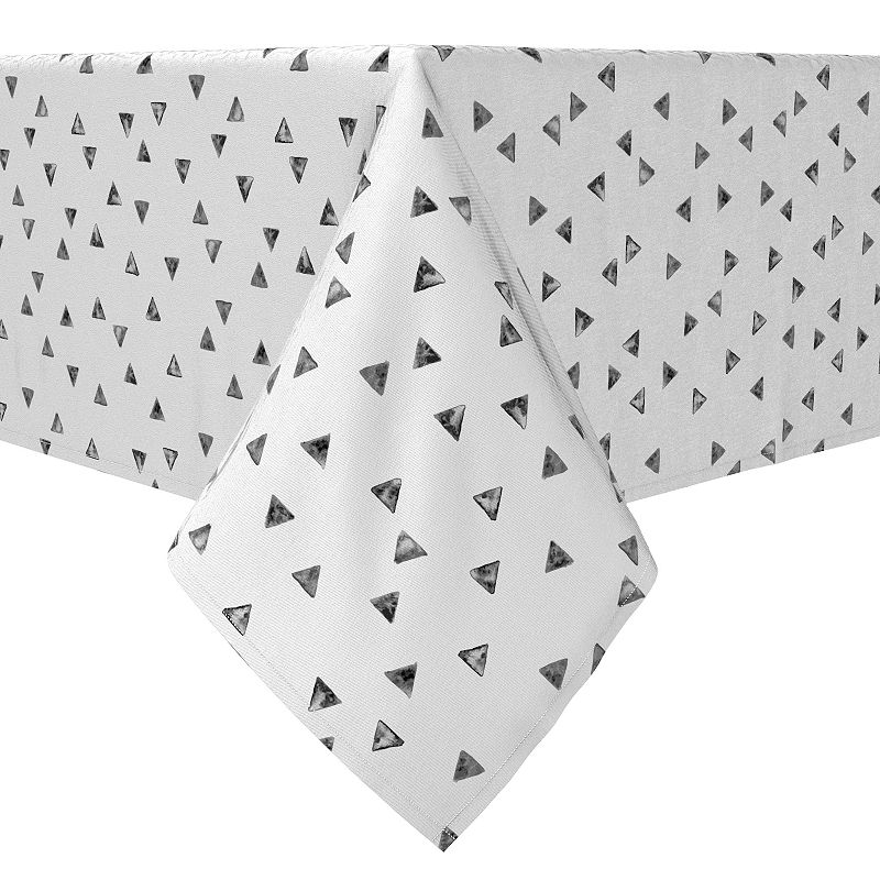 Square Tablecloth， 100% Cotton， 60x60， Stamped Geometric Triangles