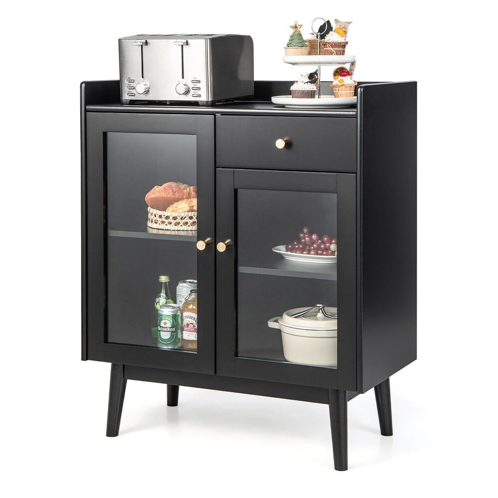 Costway Kitchen Buffet Server Sideboard Accent Cabinet with2 Tempered   See Details