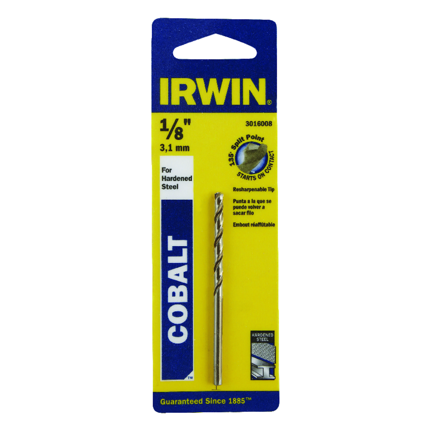 Irwin 1/8 in. X 2-3/4 in. L Cobalt Alloy Steel Drill Bit 1 pc