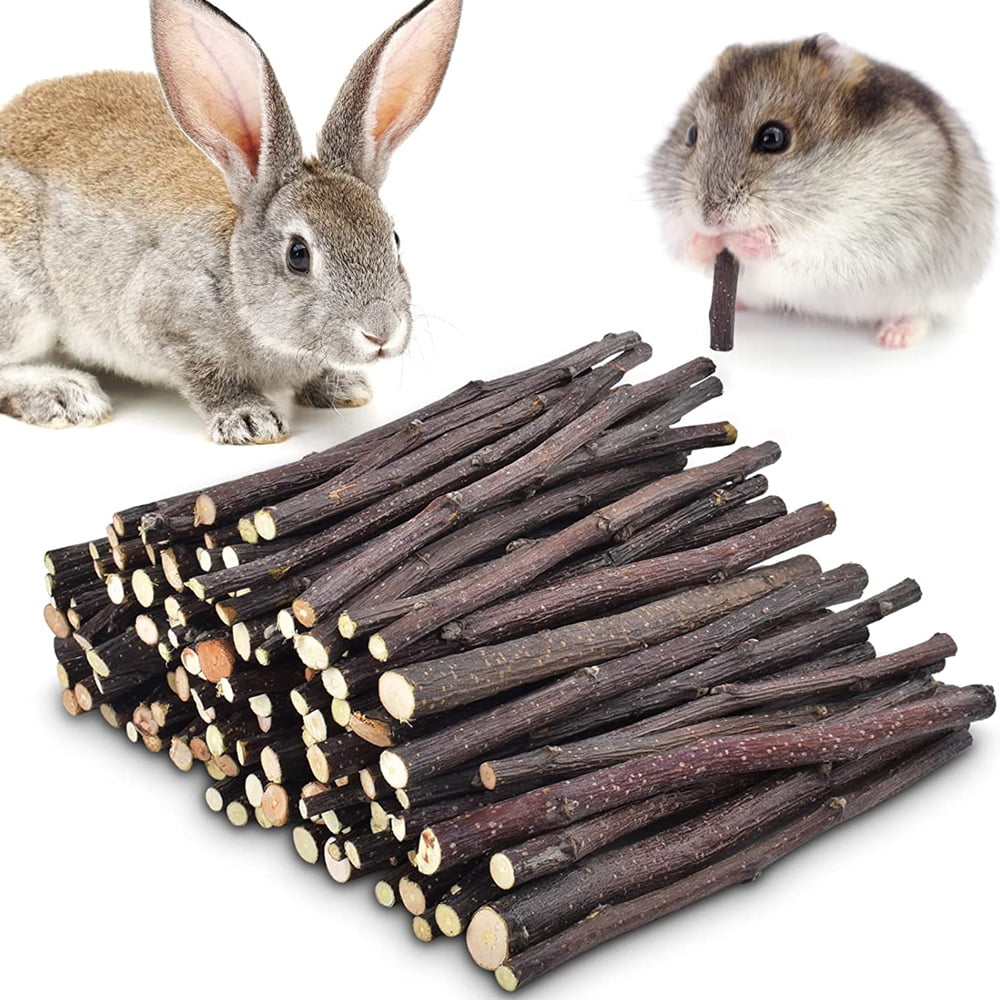 300g Natural Apple Sticks Small Animals Molar Chew Toys Apple Branch Chew Treats for Hamster Rabbit Chinchilla Bunny Guinea Pig Squirrel