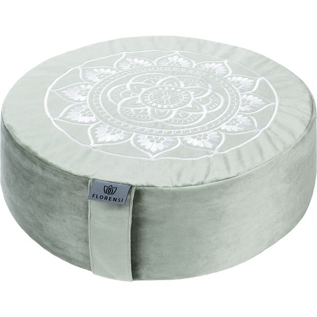 Florensi Round Meditation Cushion Removable amp Washable Velvet Cover 100 Buckwheat Fill