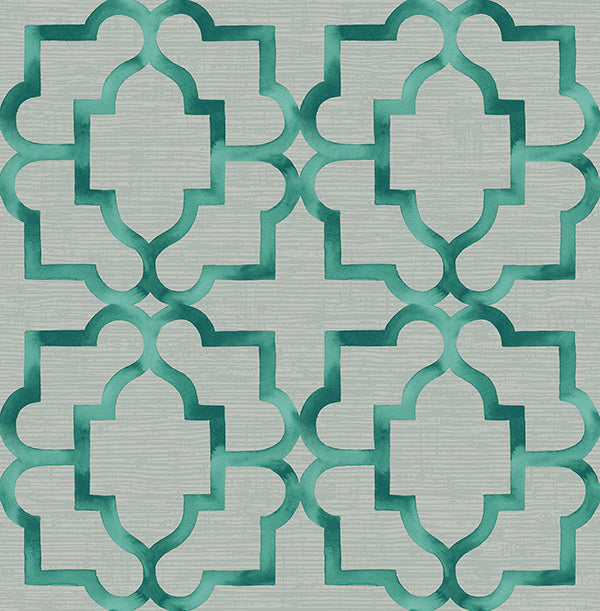 Jarrett Geometric Wallpaper in Greens by Carl Robinson