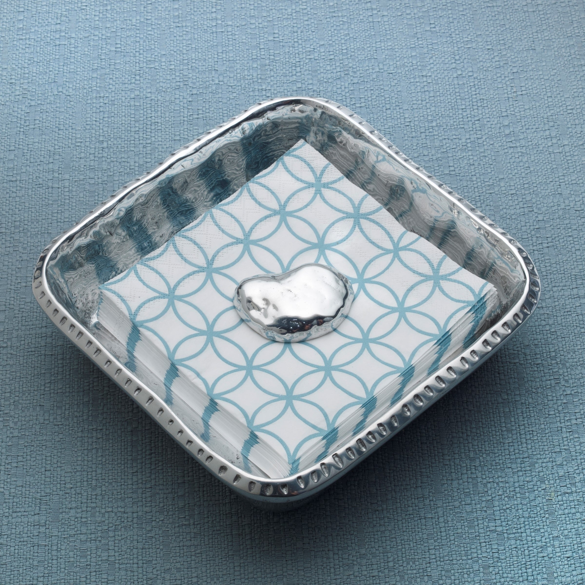 Wilton Armetale River Rock Napkin Box with Weight