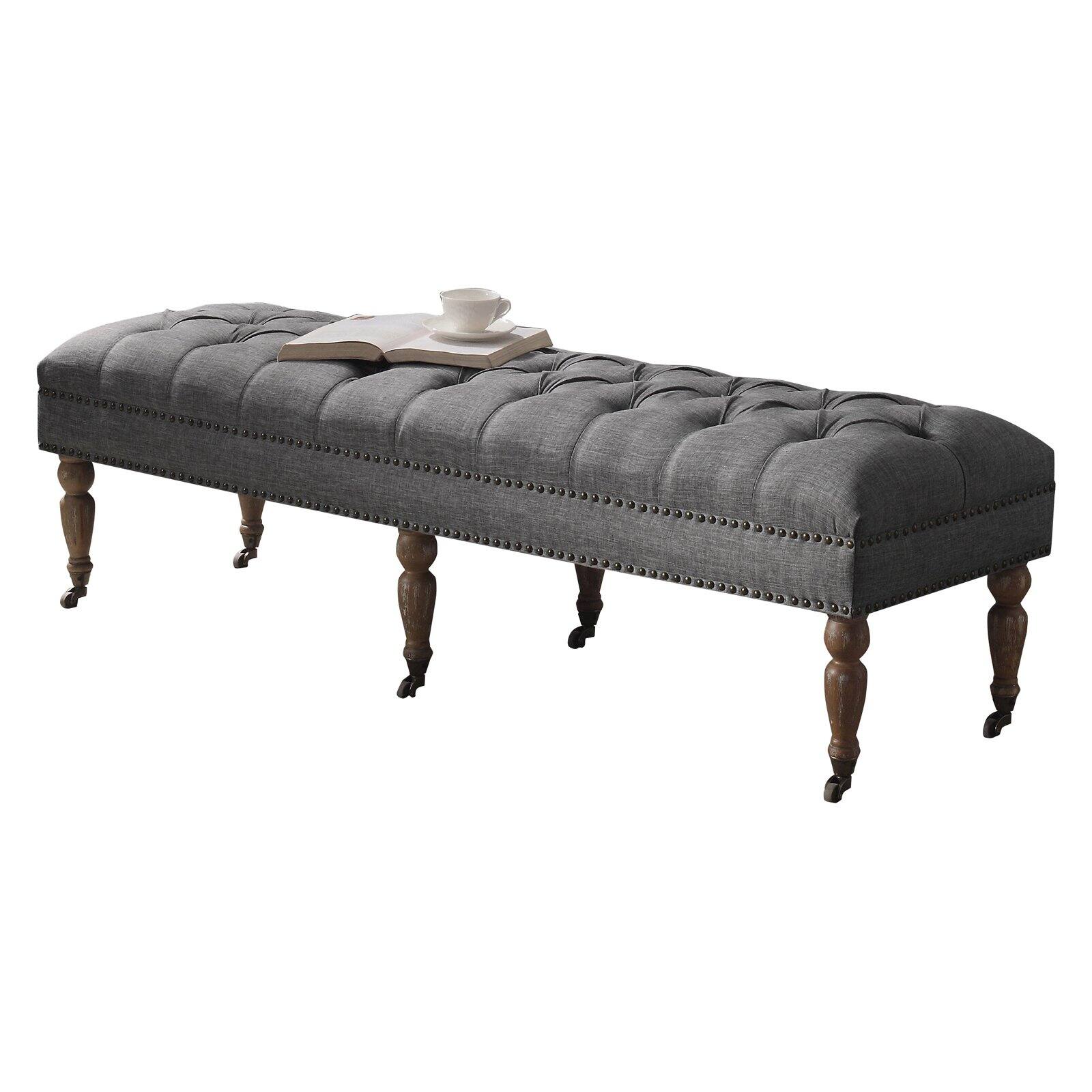 Rosevera Berta 62.75 in. Upholstered Ottoman Bedroom Bench