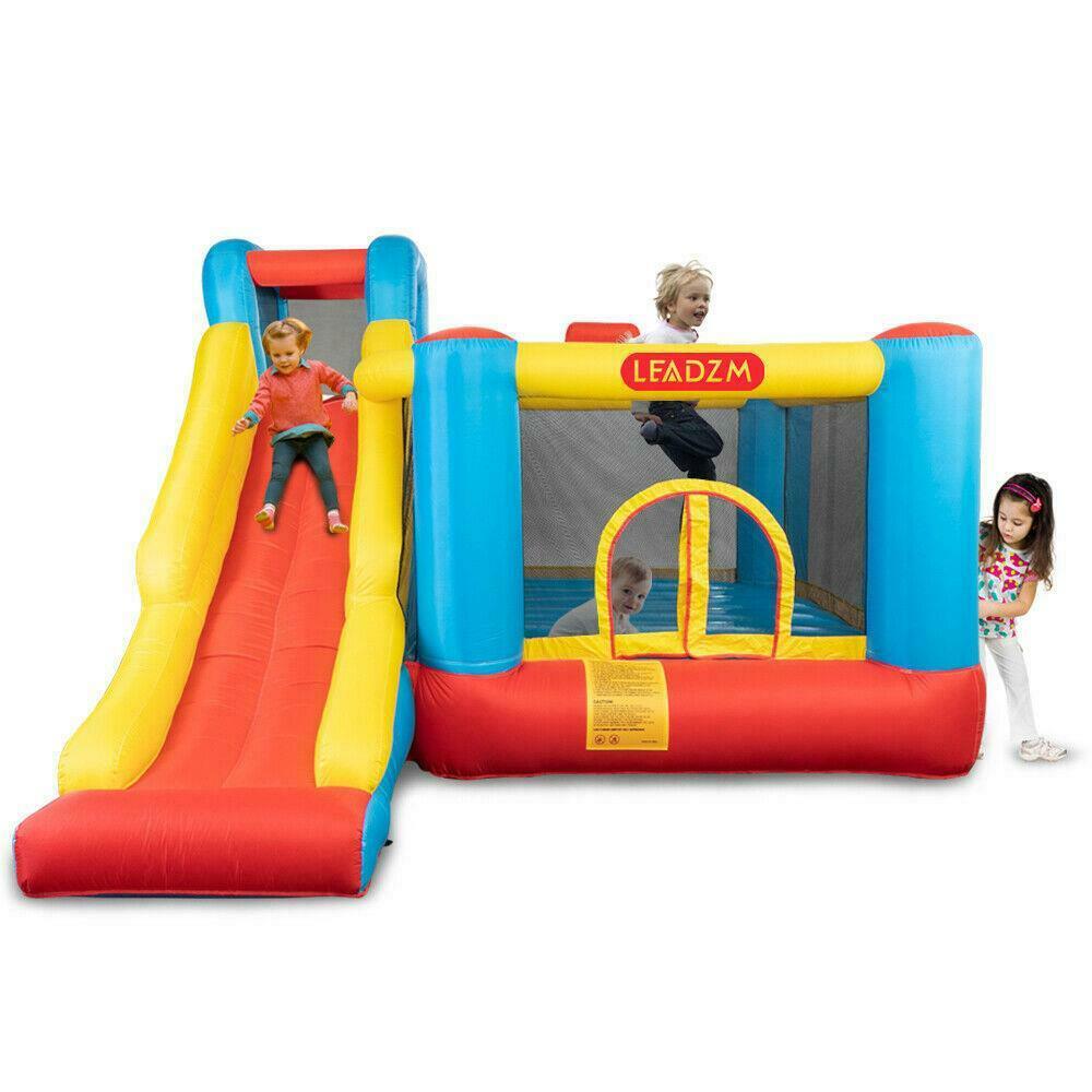 Children's safety inflatable bounce house, 840D Oxford cloth jumping surface, slide, trampoline, including fan, bouncy castle