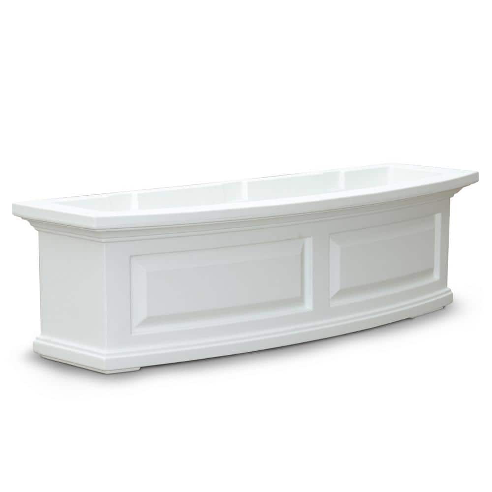 Mayne Nantucket 36 in. x 11.5 in. Self-Watering White Polyethylene Window Box 4830-W
