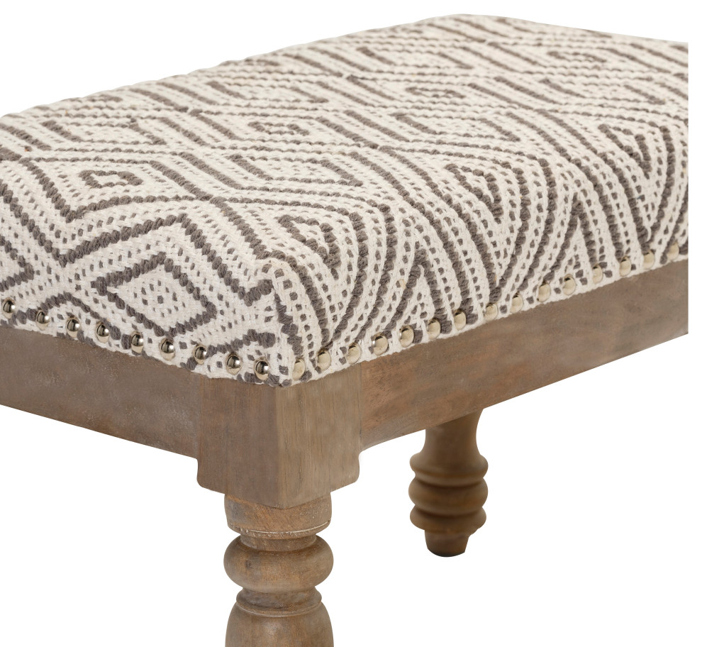 Surya Innisswell INI 001 Ottoman  Ivory/Charcoal   Traditional   Footstools And Ottomans   by Homesquare  Houzz