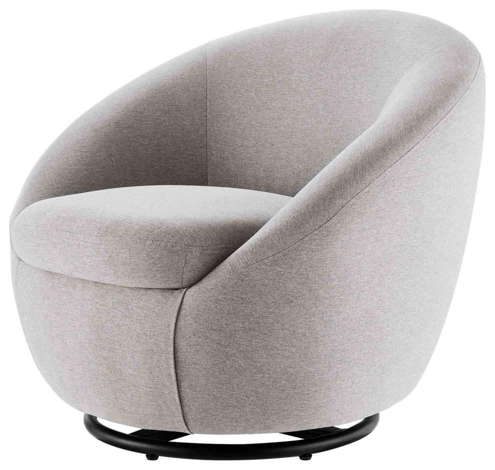 Armchair Swivel Accent Chair  Black Fabric  Modern  Cafe Hospitality   Contemporary   Armchairs And Accent Chairs   by House Bound  Houzz