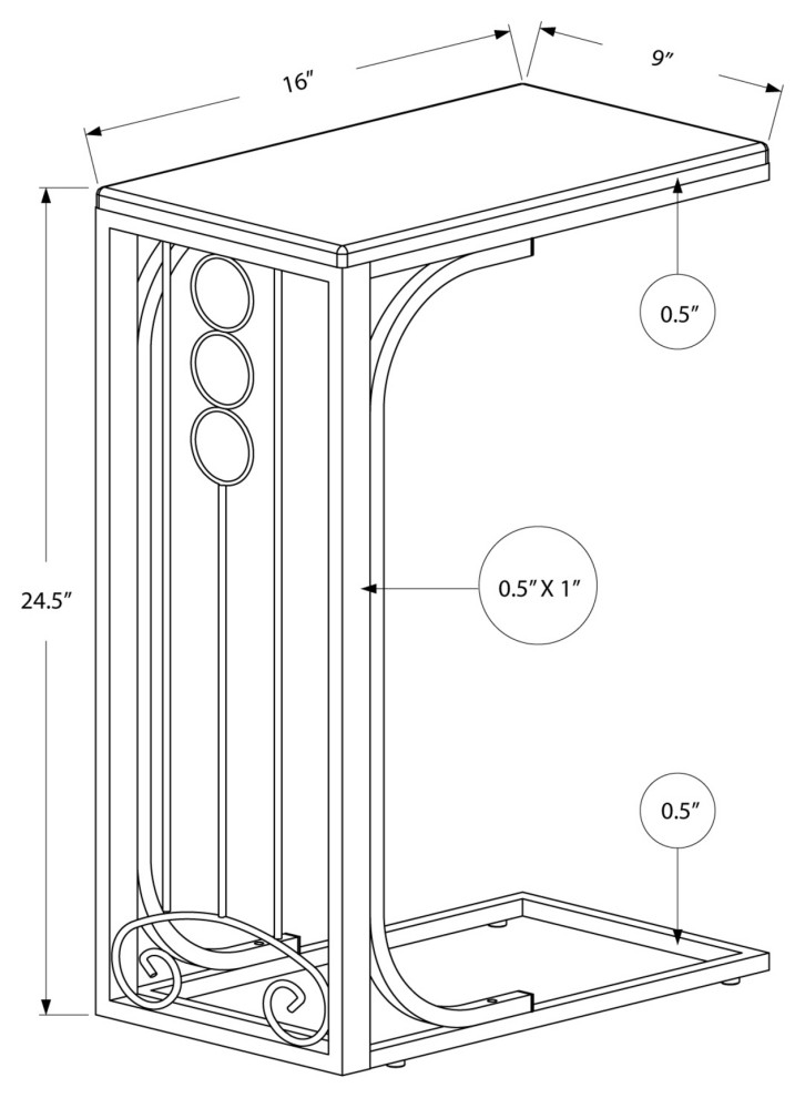 HomeRoots 16 quotx 9 quotx 24.5 quotCherryWhite MDF Top and Metal Base Accent Table   Contemporary   Side Tables And End Tables   by UStradeENT LLC  Houzz