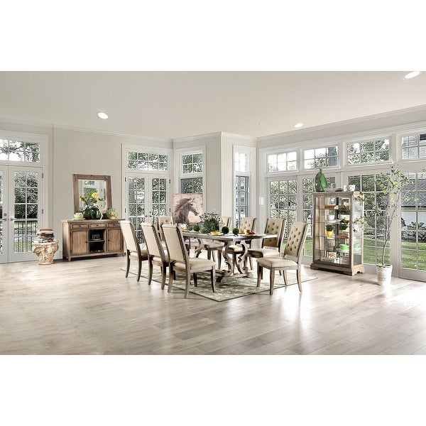 Wooden Dining Table in Rustic Natural Tone