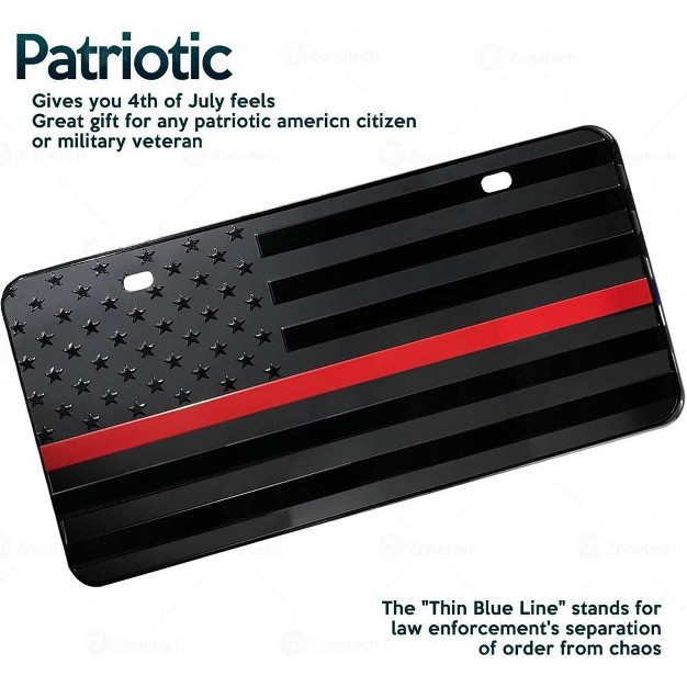 Zone Tech Tactical Usa Flag License Auto Car Tag Plate Embossed Monochrome Novelty Great American Pledge Of Allegiance