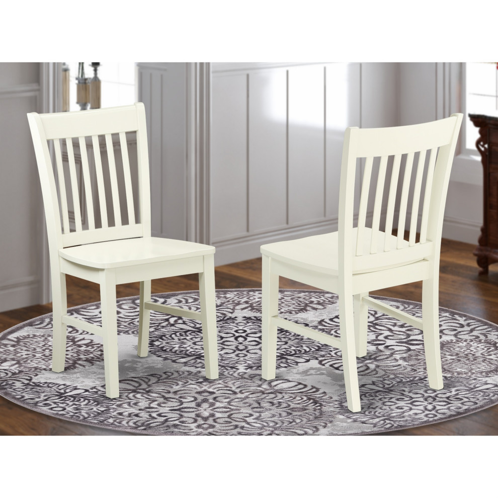 Set of 2 Norfolk Dining Chair With Wood Seat  Linen White Finish.   Transitional   Dining Chairs   by Kolibri Decor  Houzz