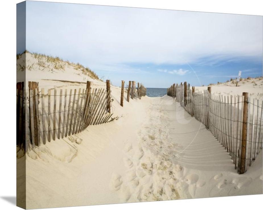 Quiet Beach， Scenic Stretched Canvas Wall Art by Stephen Mallon Sold by ArtCom