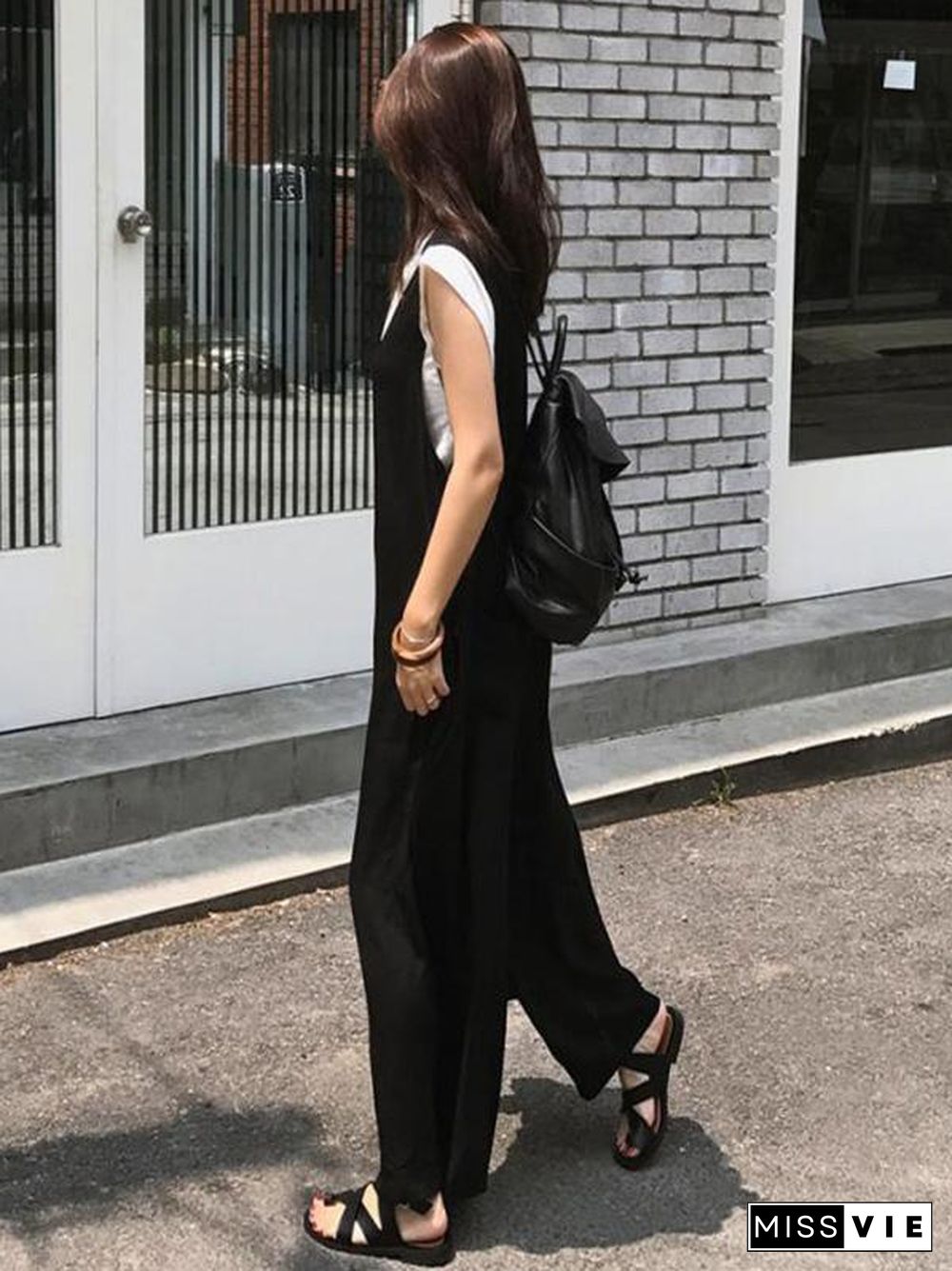 Loose Simple T-shirt and Jumpsuits Suits