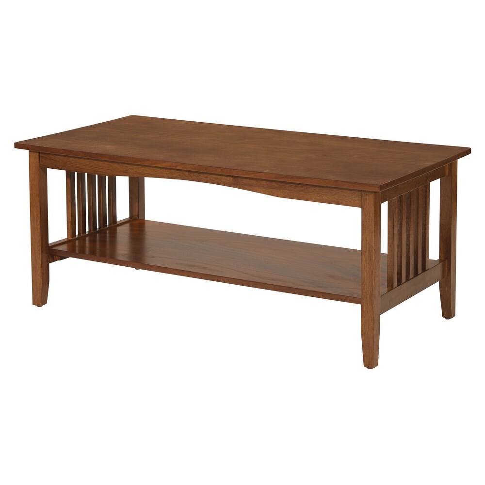 Porch   Den Clifton Mission Medium Oak Finish Coffee Table