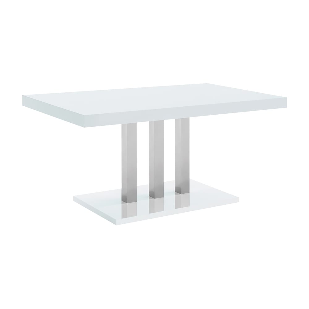 Coaster Furniture Brooklyn White High Gloss Rectangular Dining Table