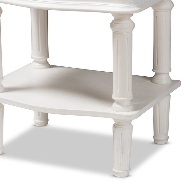 White Audrey Country Cottage 2 Drawer Nightstand - - 37782589