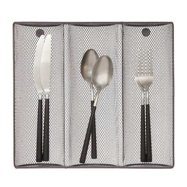 Graphite 3Section Mesh Cutlery Tray