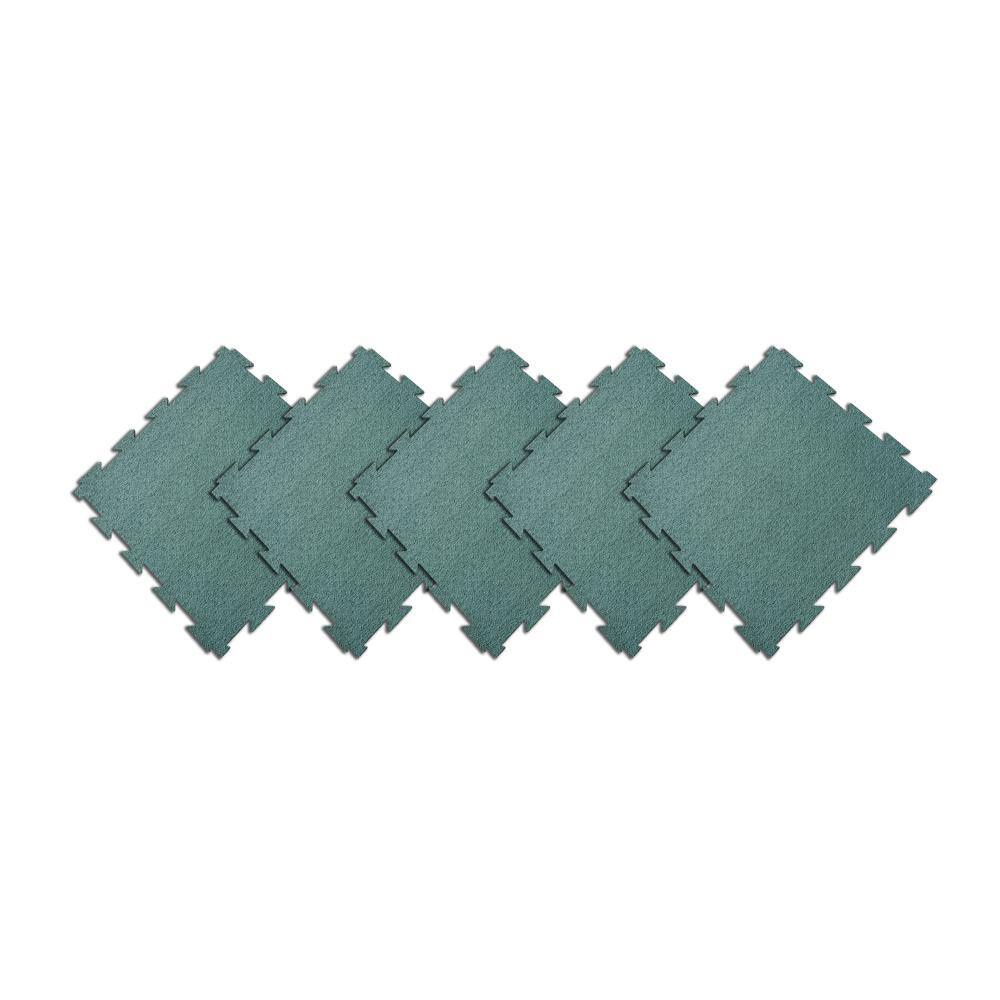 Rubber-Cal Terra-Flex 14 in. x 24 in. x 24 in. Green Interlocking Rubber Mat (5-Pack 20 sq. ft.) 03-188-WEB5-GR