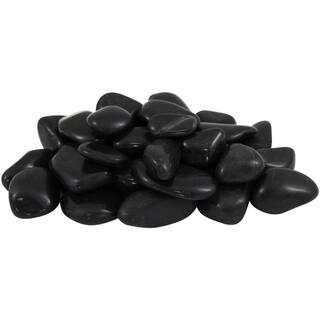 Rain Forest 0.5 in. to 1.5 in. 20 lb. Small Black Super Polished Pebbles RFBRPS1-20