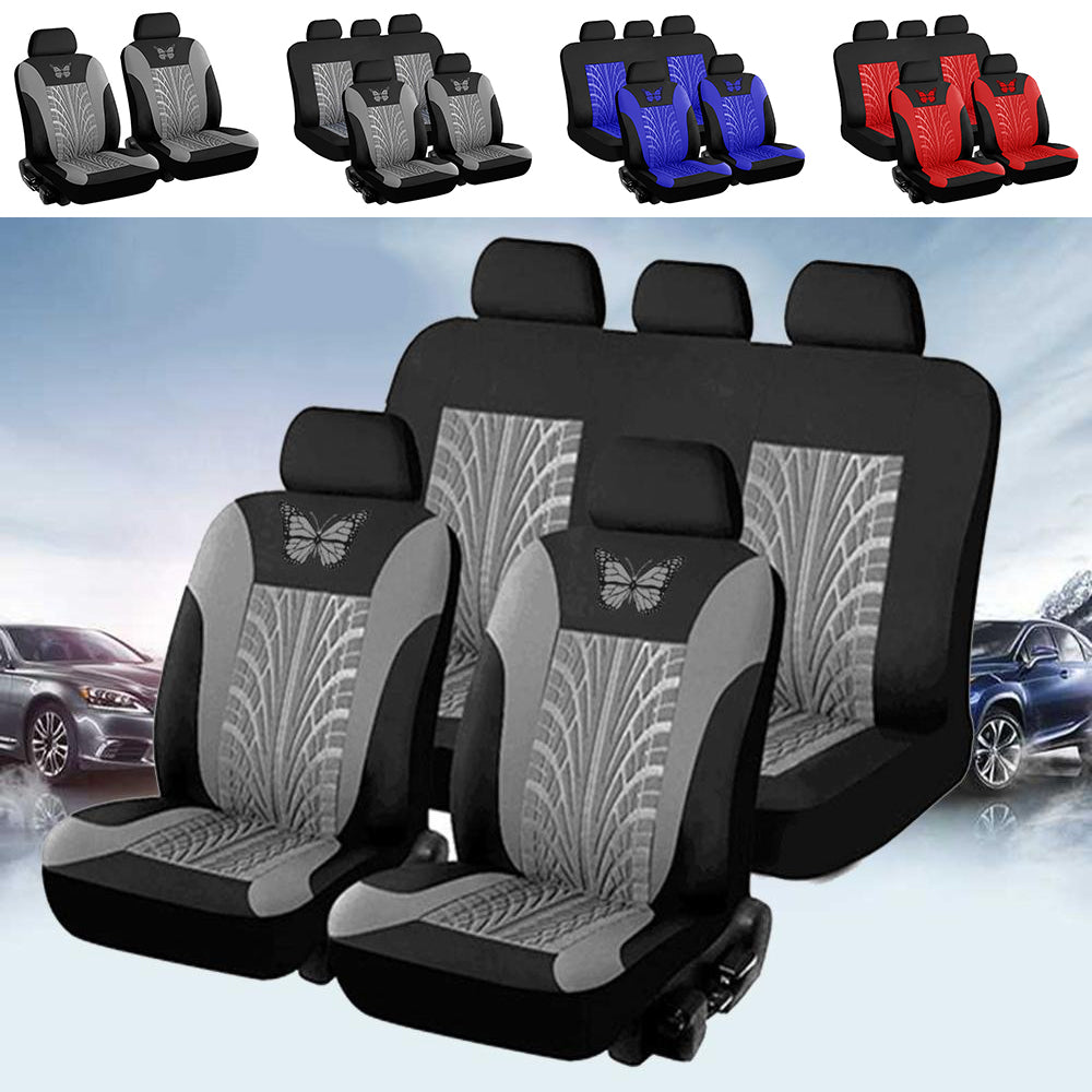 Willkey Universal Car Front Seat Covers Full Set For Auto w/Steering Wheel/Belt Pad/Head Rest