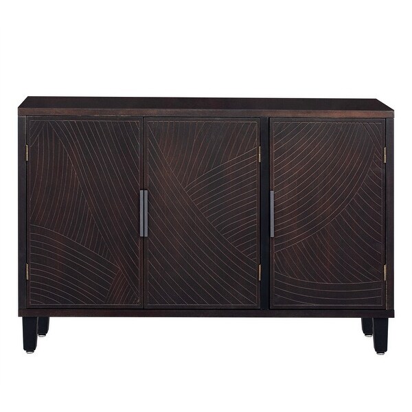 Wooden Accent Storage Cabinet Sideboard Buffet with Antique Doors