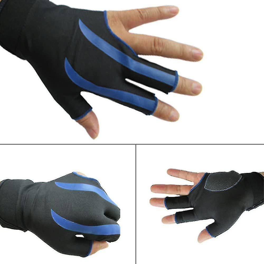 3 Finger Billiards Gloves Pool Cue Gloves Elastic Show Shooters Pool Snooker Playerss Gloves Durable Breathable Anti-skid Game Gloves