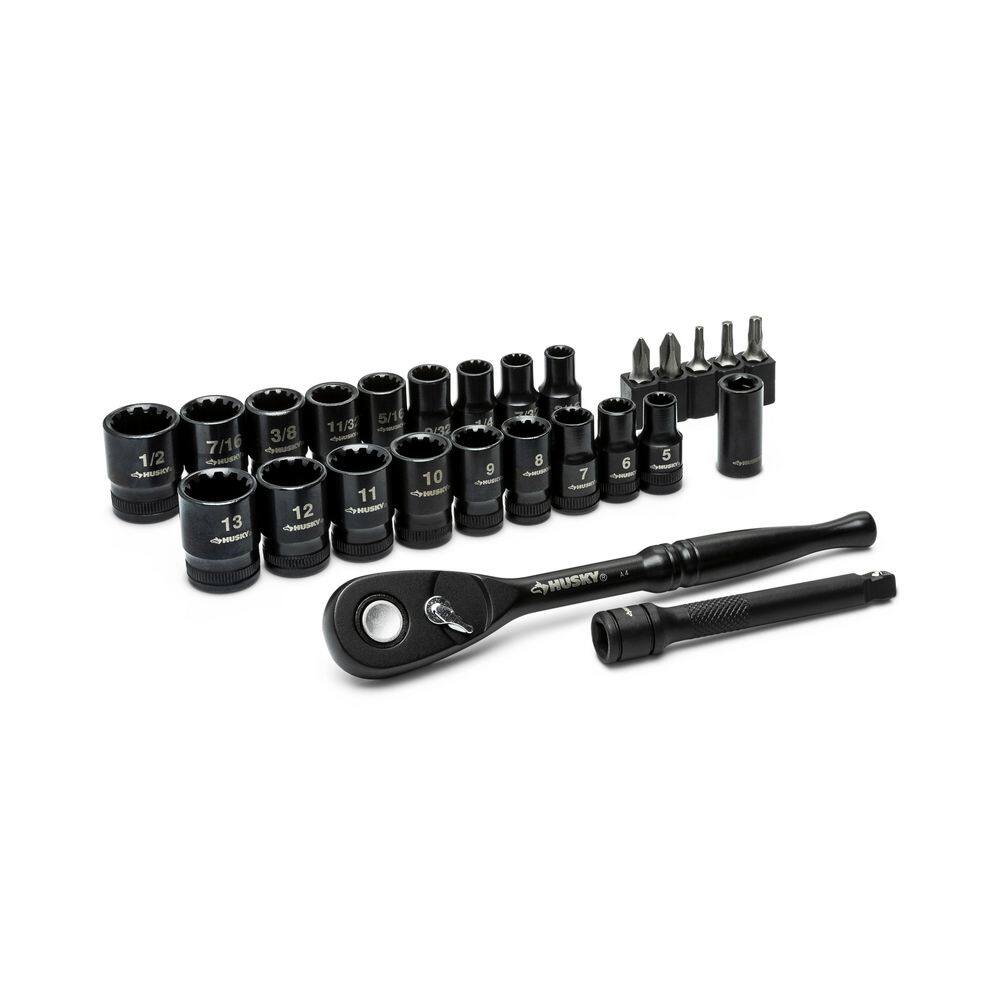 Husky 100-Position 14 in. Drive Universal Socket Wrench Set (26-Piece) H1004D26SWS