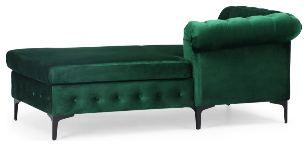 Nathanial Velvet 3 Seater Sectional Sofa With Chaise Lounge   Contemporary   Sectional Sofas   by GDFStudio  Houzz