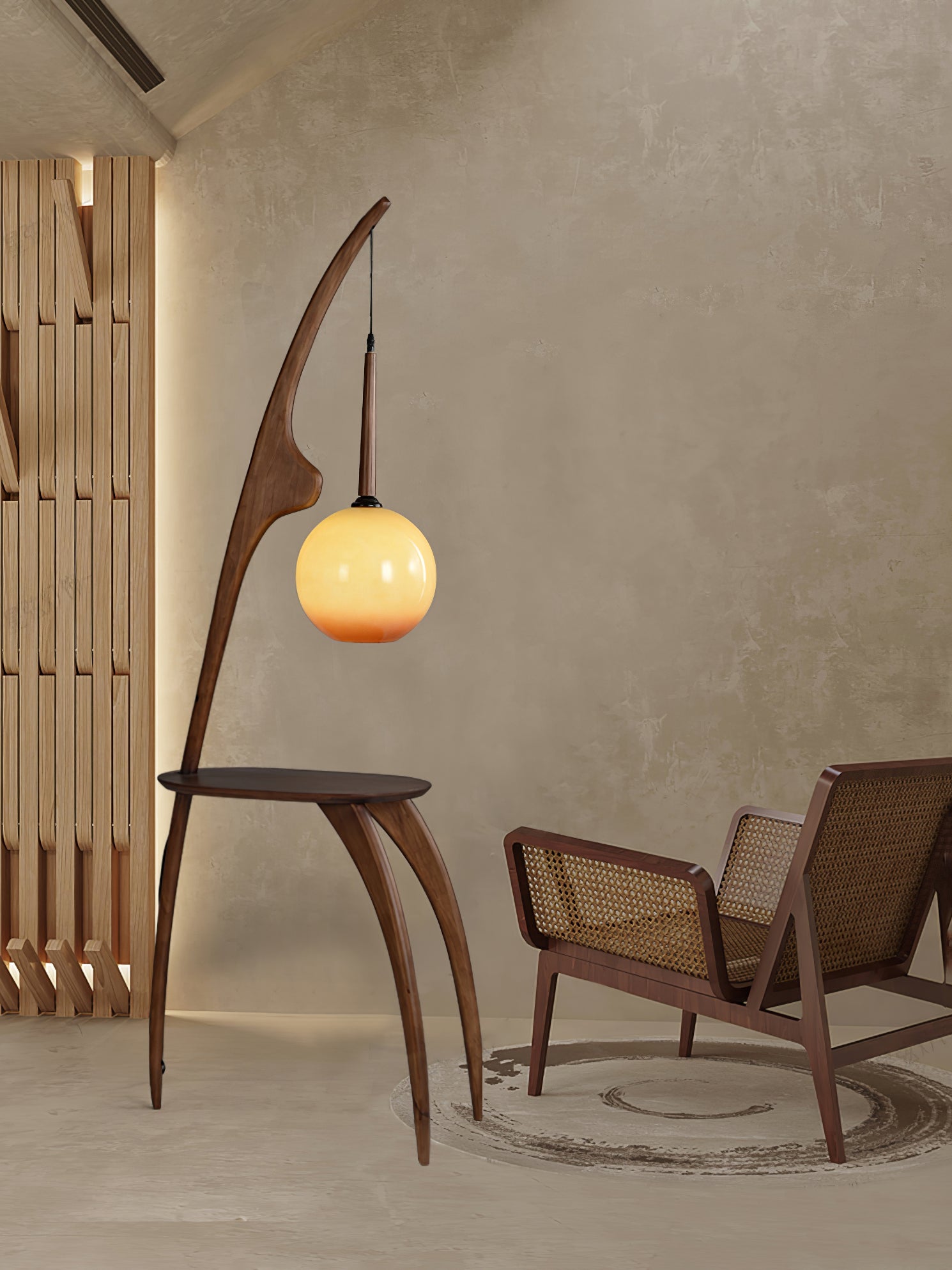 Curved Mantis Arm Floor Lamp