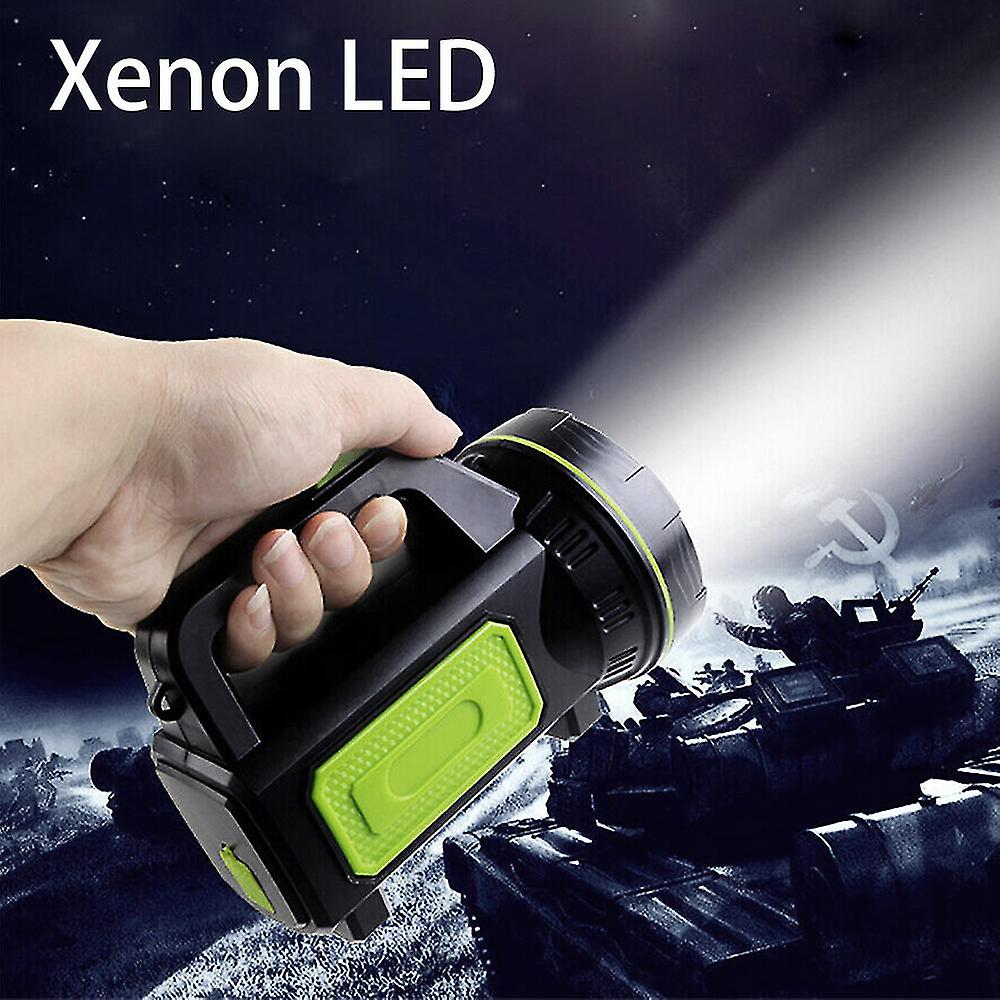 Rechargeable Flashlight， Led Spotlight Flashlight 6000mah Power Bank Super Bright Flashlight 2 Modes Lamp Dimmable 10w Outdoor Searchlight Ar