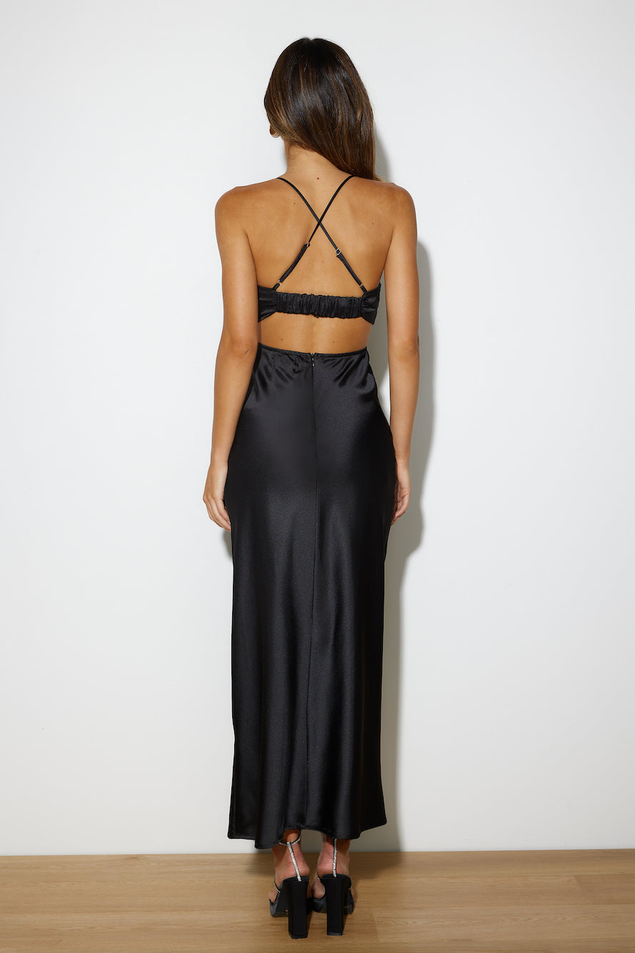 Luxe Girl Entrance Maxi Dress Black