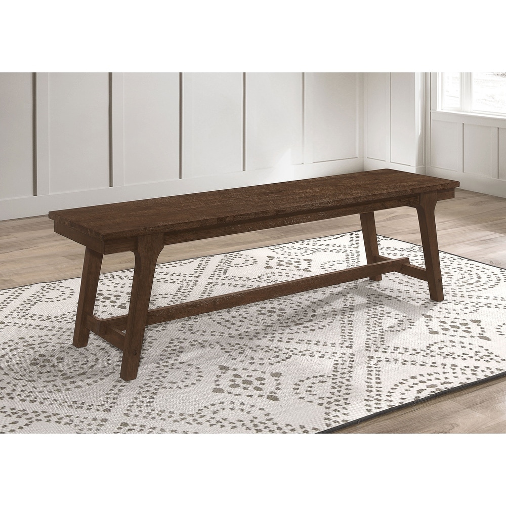 Coaster Furniture Reynolds Rectangular Trestle Base Dining Bench Brown Oak   60.00'' x 15.75'' x 17.50''