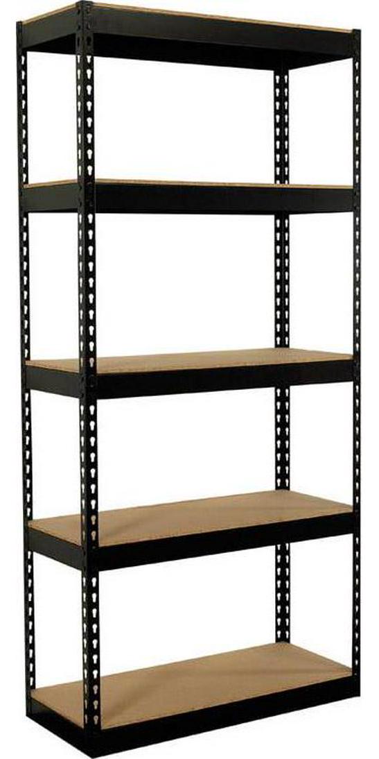 Muscle Rack Adjustable 3200 lbs Capacity 34 W x 14 D x 72 H 5-Shelf Freestanding Shelves， Black