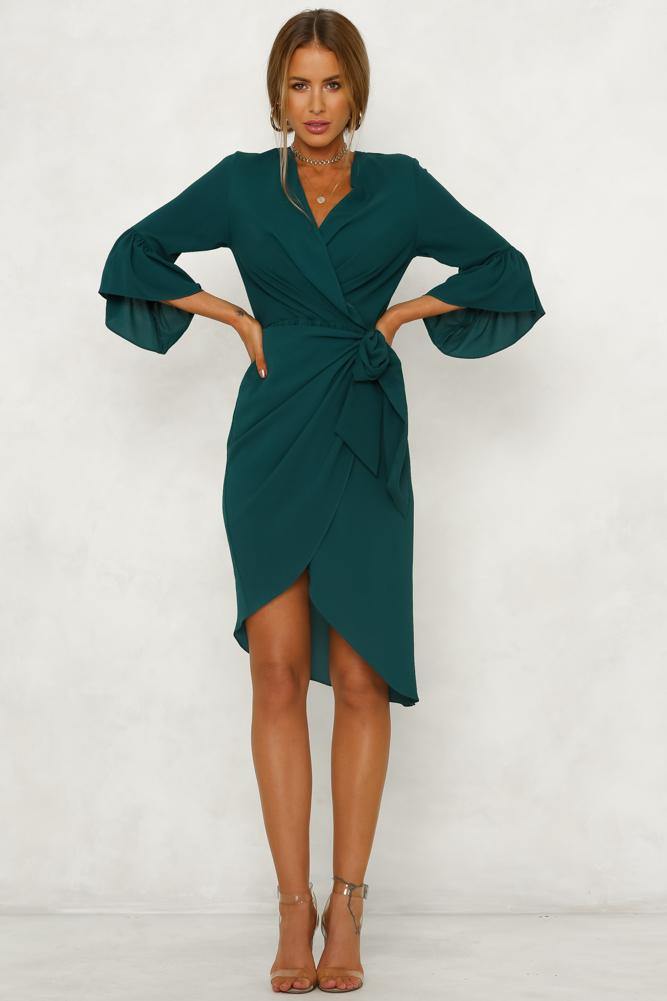 Heart Of The City Midi Dress Green