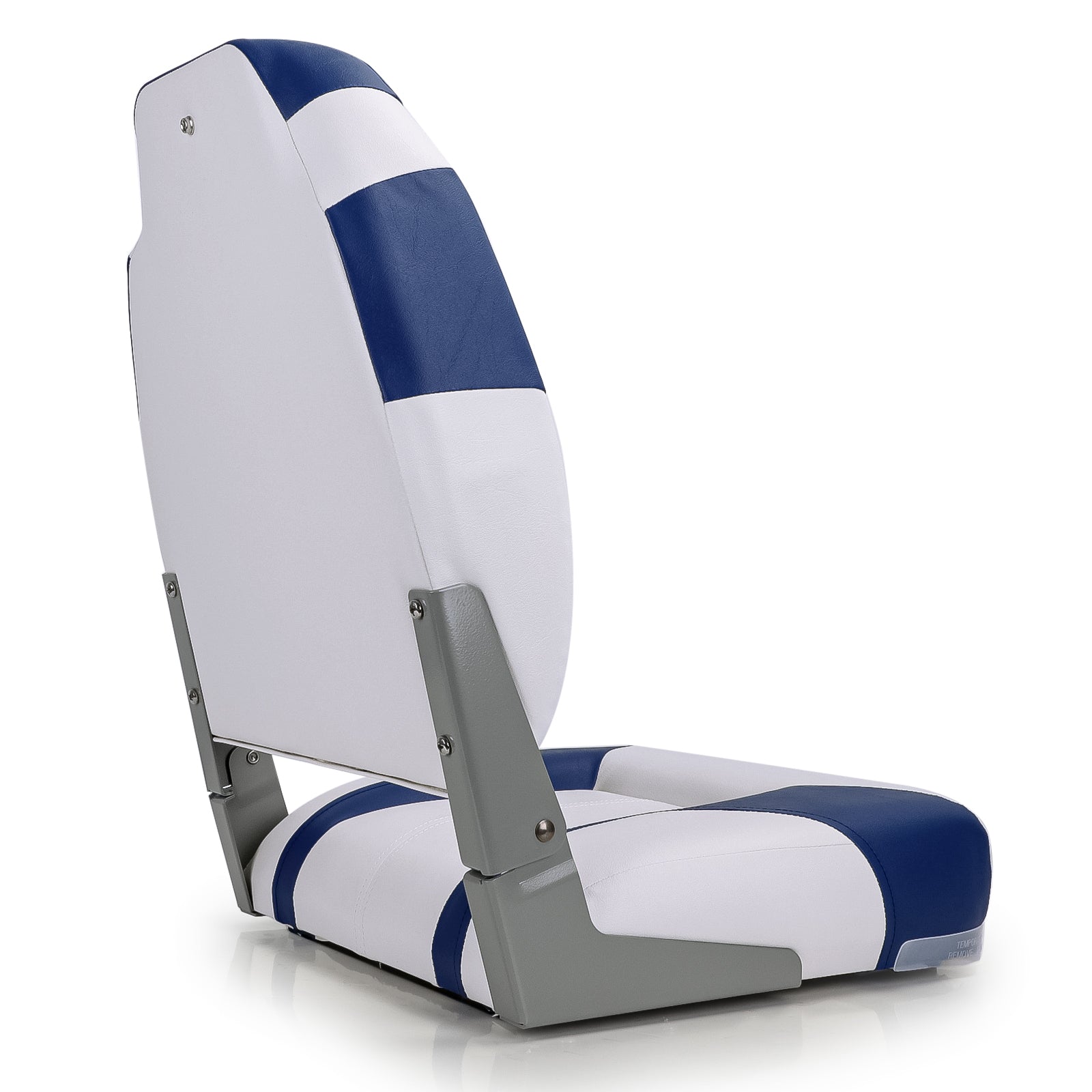 NORTHCAPTAIN Q1 Deluxe High Back Folding Boat Seat，Stainless Steel Screws Included，White/Pacific Blue(2 Seats)