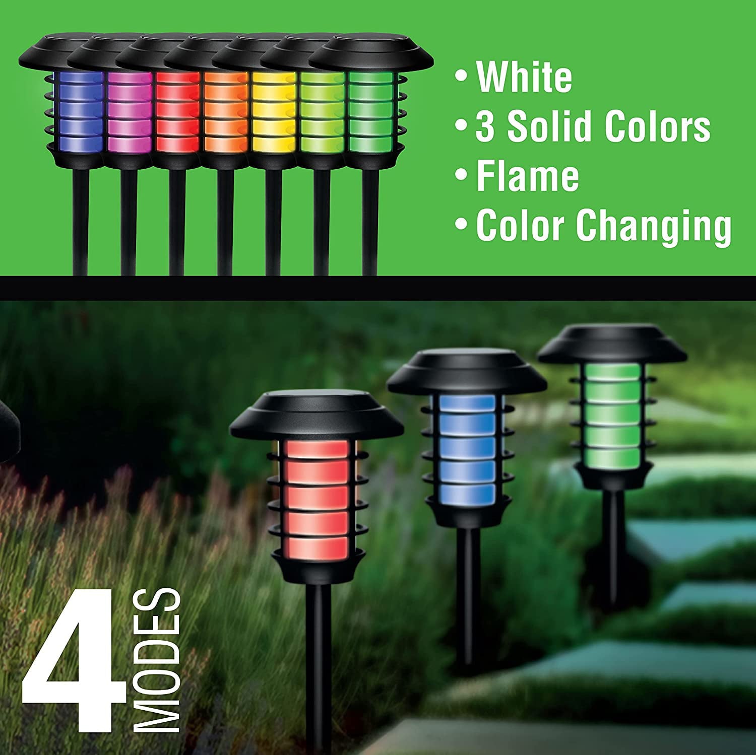 Bell + Howell Smart Solar Pathway Lights Color Changing 4 Pack