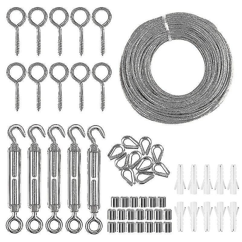 Stainless Steel Rope Hanging Kit， Garden Wire / Cable Hanging Kit / Outdoor Fairy Lights Fence Roll