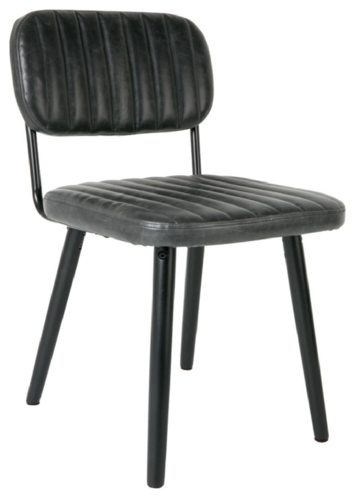 Black Leather Dining Chair  DF Jake   Midcentury   Dining Chairs   by Luxury Furnitures  Houzz