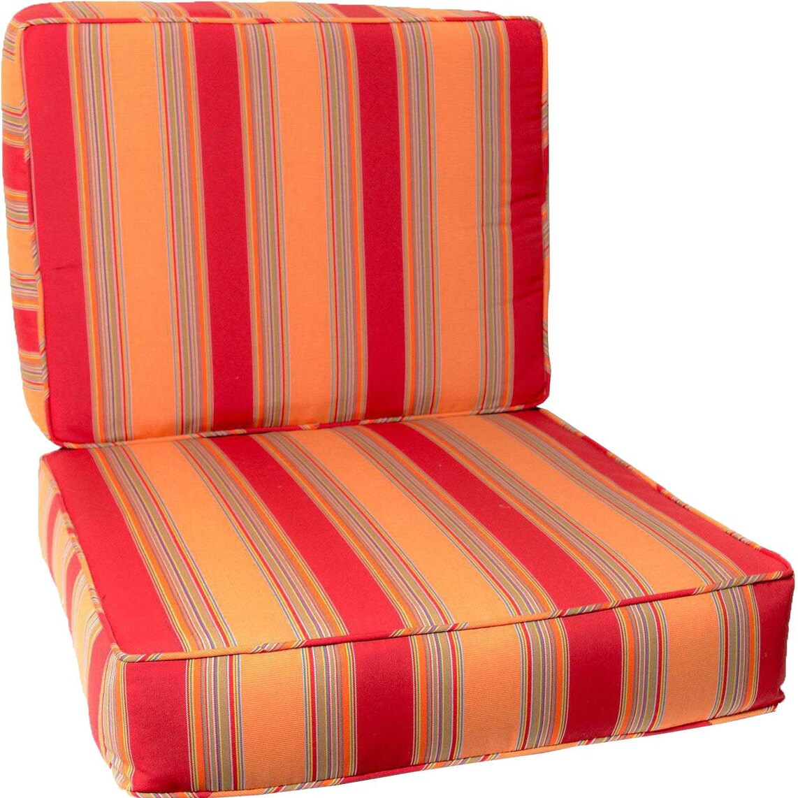 Sunbrella Bravada Salsa Medium Outdoor Replacement Club Chair Cushion Set W/ Piping By Signature