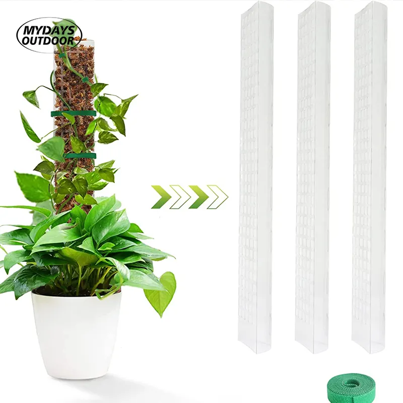 2023 Factory Price Medium Garden Supplies Indoor Plant Monstera Clear Climbing Plant Support Moss Pole