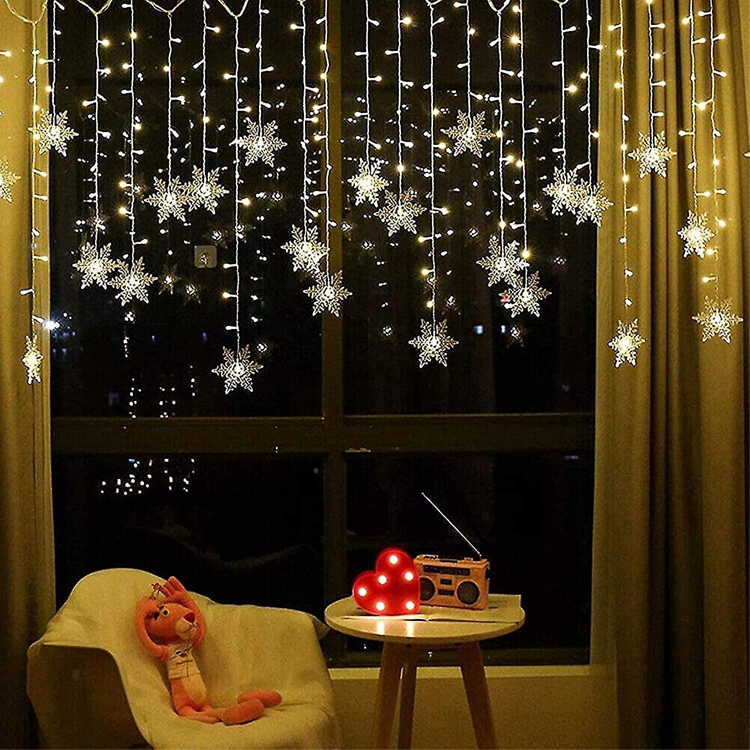 Led Window String Lights， 4m Fairy Snowflake Lights， Christmas Lights， Waterproof Lights， Suitable F