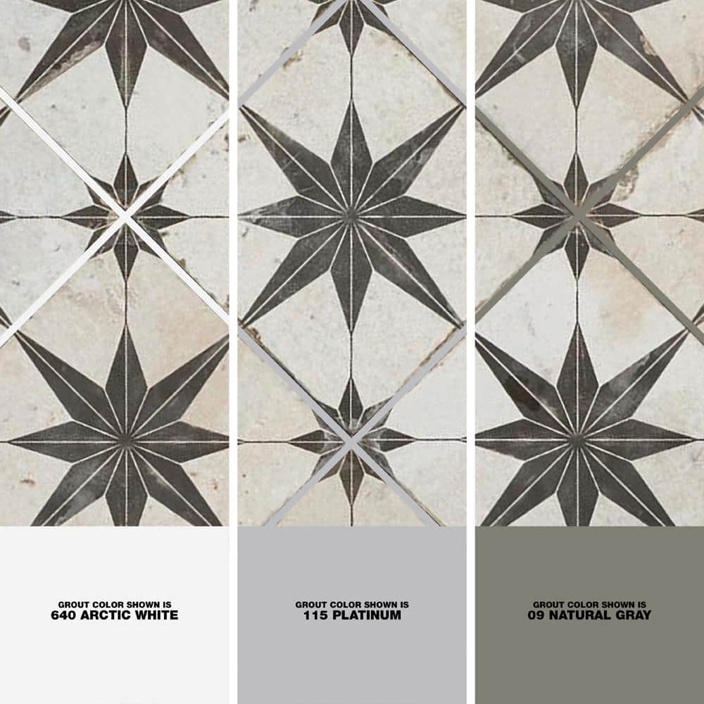 Merola Tile Kings Star Nero 17-58 in. x 17-58 in. Ceramic Floor and Wall Tile (10.95 sq. ft.Case) FPESTRN