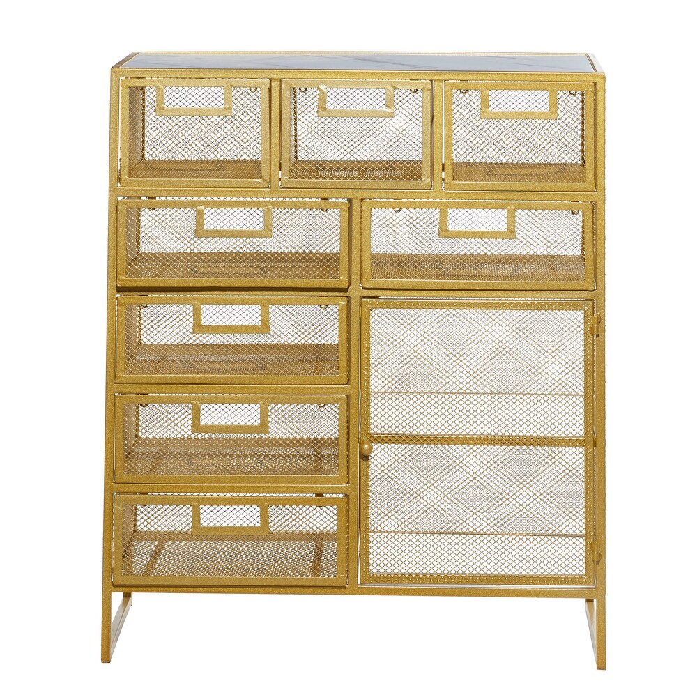 Gold Contemporary Storage Unit   28 x 13 x 32