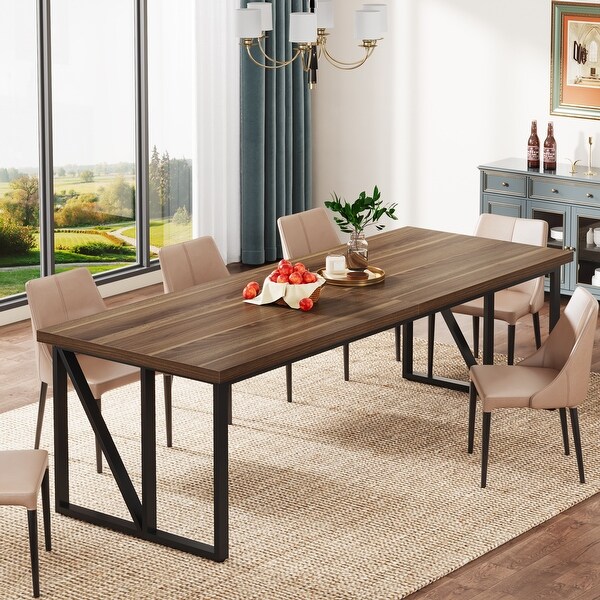 Extra Long Dining Room Table，78.7 Inches Rectangular Dining Table，Kitchen Table