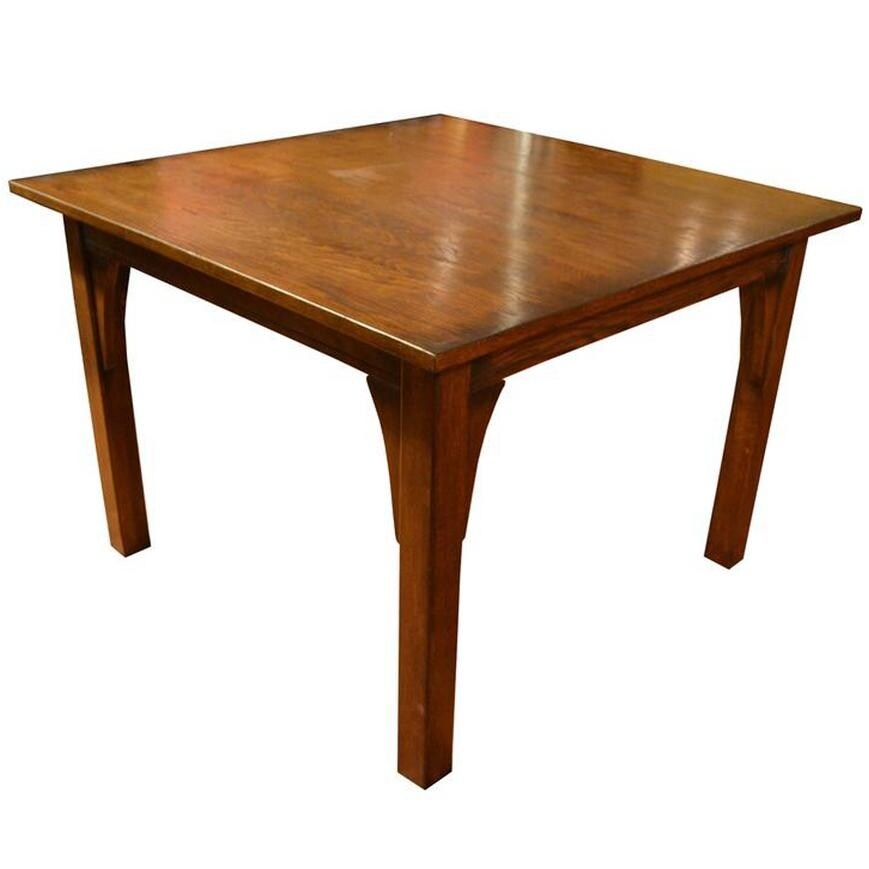 Mission Style White Oak Square Dining Table   (2 Colors Available)